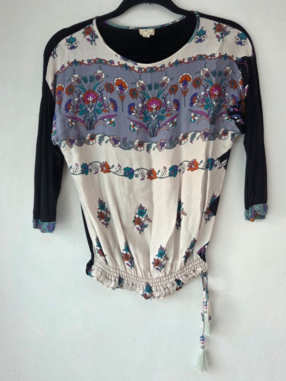 Tiny Anthropologie Floral Blouse Top Shirt Boho Bohemian Women's XS